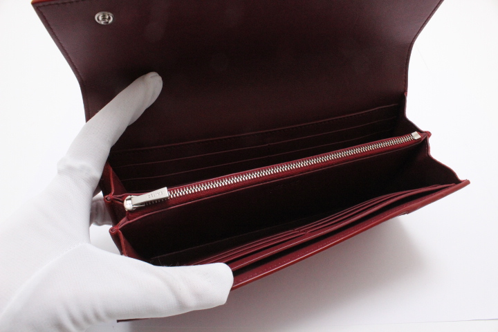 CELINE セリーヌ ラージフラップマルチファンクション 長財布 レッド