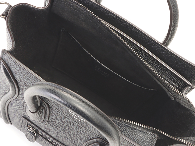 CELINE セリーヌ ラゲージナノ ブラック カーフ 189243DRU.38NO