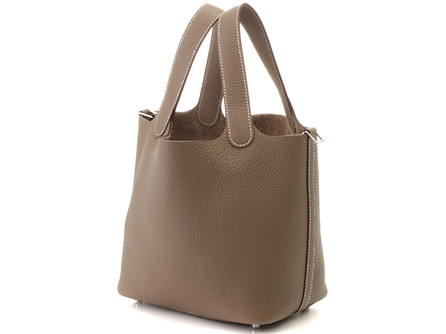 HERMES エルメス ピコタンロックPM エトゥープ シルバー金具 U