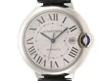 Cartier カルティエ　バロンブルー　40ｍｍ　シルバー文字盤　ステンレススチール　革　男性用腕時計　自動巻き　WSBB0039　2148103459764　【437】
