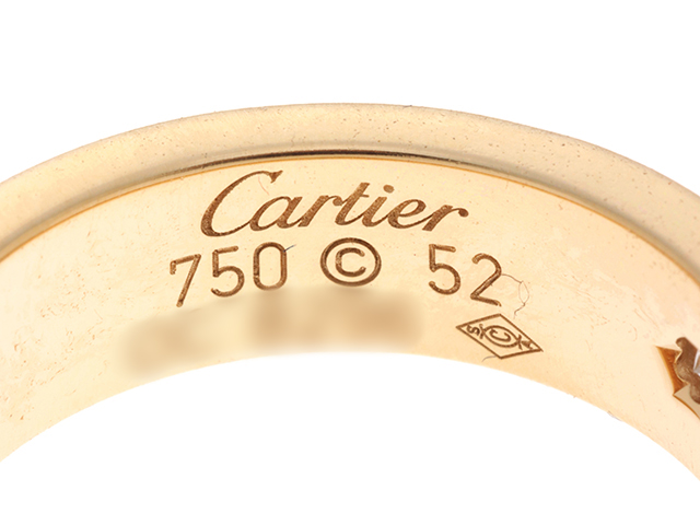 Cartier カルティエ ハーフダイヤラブリング YG 3PD 8.3g #52号 【430