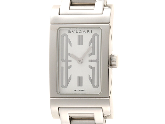 BVLGARI ブルガリ レッタンゴロ RT39S ステンレス ホワイト文字盤 女性