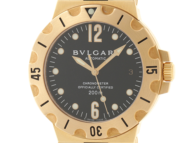 BVLGARI ブルガリ 腕時計 ディアゴノ スクーバ SD38G イエローゴールド 