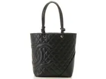 CHANEL シャネル カンボンライン ミディアムトート ブラック SV レザー A25167【430】2148103462795  の購入なら「質」の大黒屋（公式）