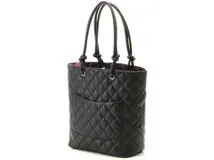 CHANEL シャネル カンボンライン ミディアムトート ブラック SV レザー A25167【430】2148103462795  の購入なら「質」の大黒屋（公式）