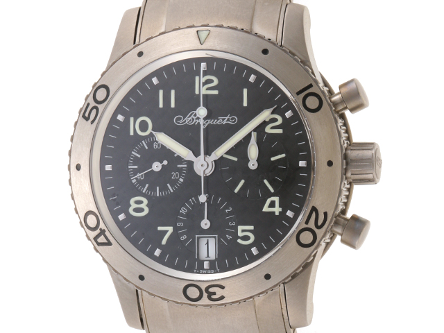 Breguet ﾄﾗﾝｽｱﾄﾗﾝﾃｨｯｸ ﾀｲﾀﾆｳﾑ TYPE XX ｶｰﾎﾞﾝ文字盤 ﾄﾘﾁｳﾑ 1999