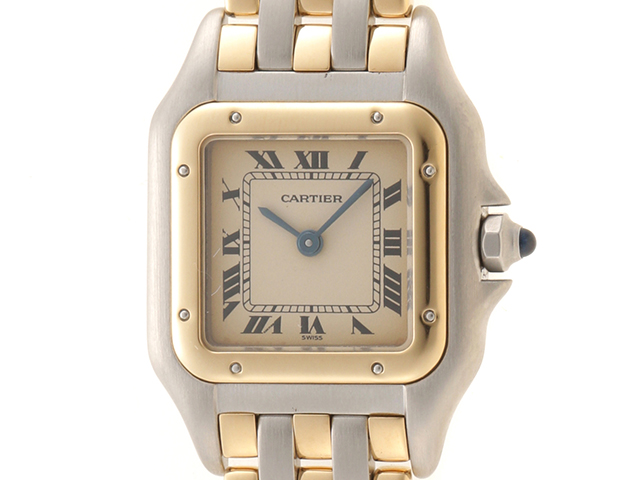 Cartier　カルティエ　時計　パンテールSM　3ロウ　Ｗ25029B8　アイボリー文字盤　レディース　YG/SS　クオーツ  （2148103466717）【200】T