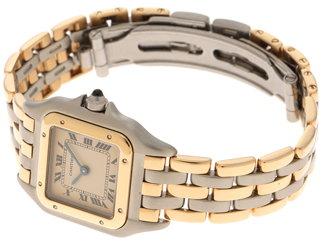 Cartier カルティエ 時計 パンテールSM 3ロウ Ｗ25029B8 アイボリー文字盤 レディース YG/SS クオーツ  （2148103466717）【200】T の購入なら「質」の大黒屋（公式）