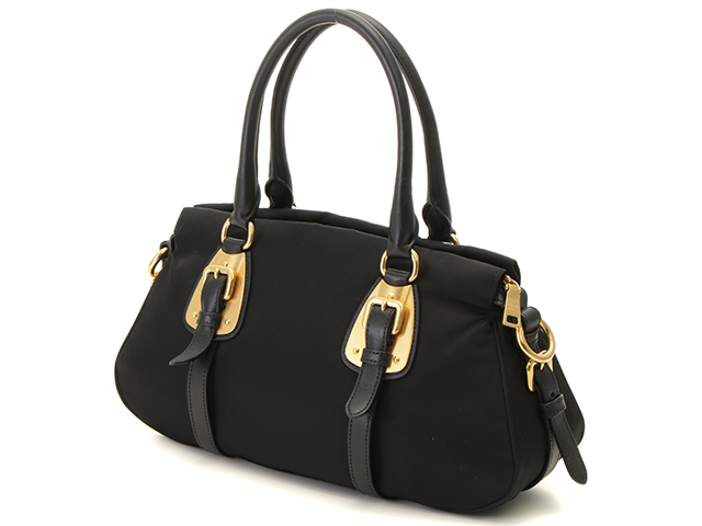 PRADA ナイロン バッグ ブラック プラダ エクスプローラ ラージ Re-nylon Xレザー