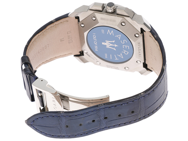 カラーブルー【正規品】ブルガリ BVLGARI マセラティ 腕時計レザーベルト