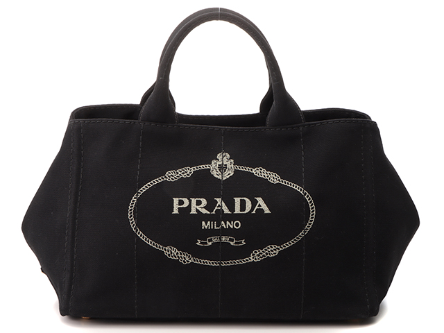 PRADA プラダ トートバッグ カナパＭ 1BG439 ブラック キャンバス【204 ...