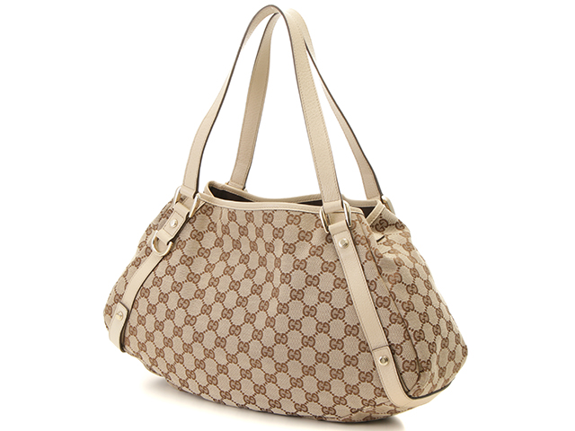 GUCCI グッチ トートバッグ GGキャンバス/カーフ ベージュ