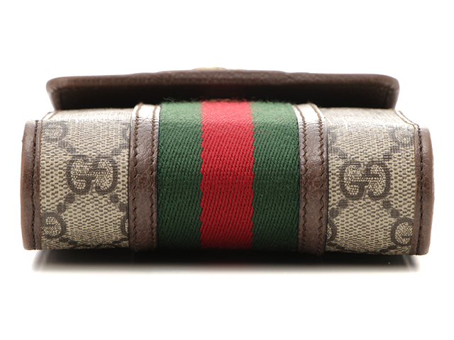 GUCCI グッチ オフディア GG スプリーム ミニバッグ ショルダーバッグ 625757 PVC レザー ブラウン 定価\110,000-  2148103472619【200】