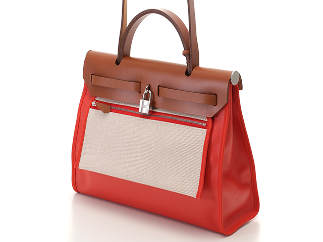 HERMES エルメス エールバッグ ジップPM オレンジ シルバー金具