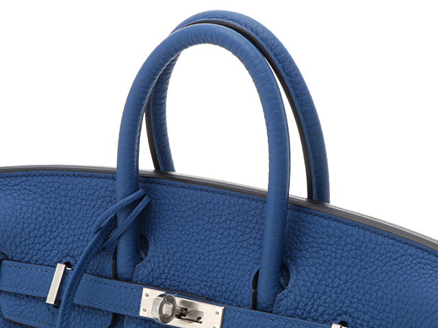 HERMES　エルメス　バーキン25　ハンドバッグ　トゴ　ブルーフランス　シルバー金具　Z刻印　【431】