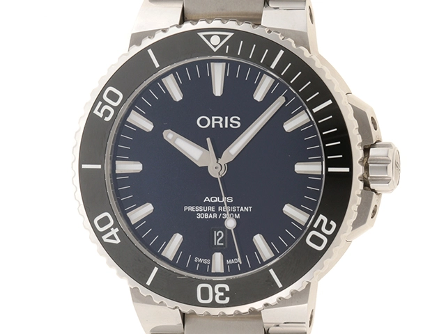 ORIS オリス アクイス デイト 01 733 7730 4135 ブルー SS メンズ 自動