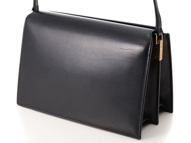【チョコ】SAINT LAURENT ブラックレザーショルダーバッグ チョコ様専用】SAINT LAURENT ブラックレザーショルダーバッグ