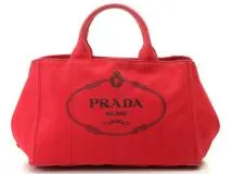 ネット限定】PRADA プラダ カナパM キャンバス カーフ レッド 【888