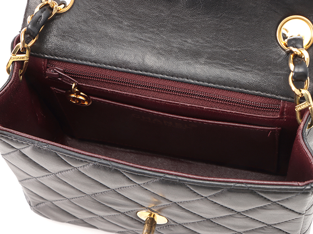 CHANEL シャネル ミニマトラッセ チェーンショルダー ブラック/GP