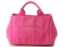 PRADA　プラダ　ミニカナパ　キャンバス　ピンク　2wayトートバッグ　【205】