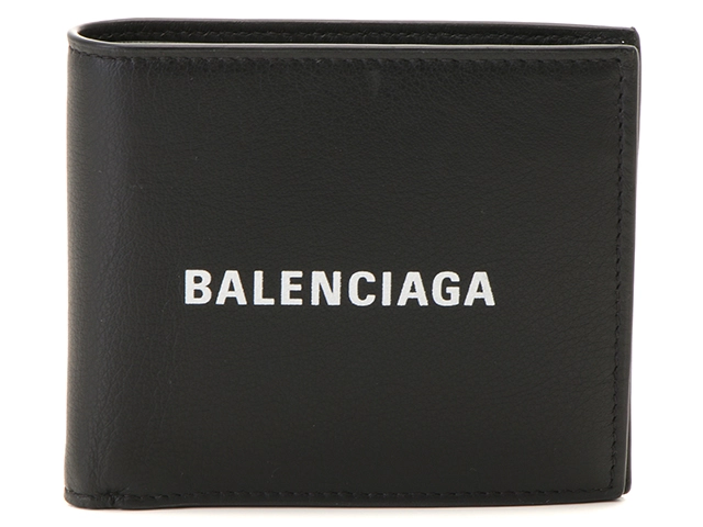 カラーブラックバレンシアガ　二つ折り財布　ブラック