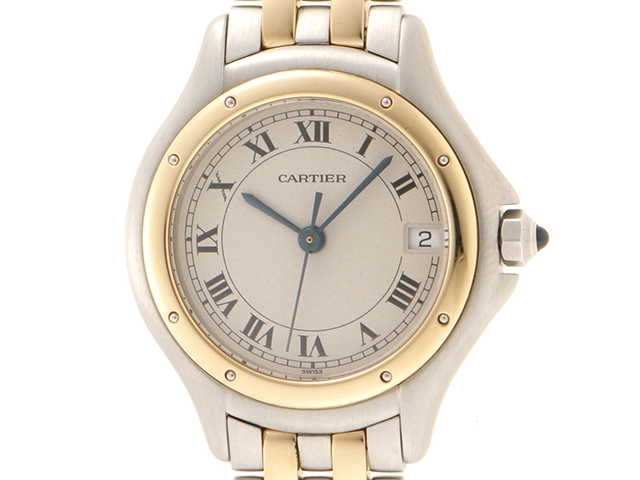 Cartier カルティエ パンテールクーガ・2ロウ レディース時計 WG/SS【434】