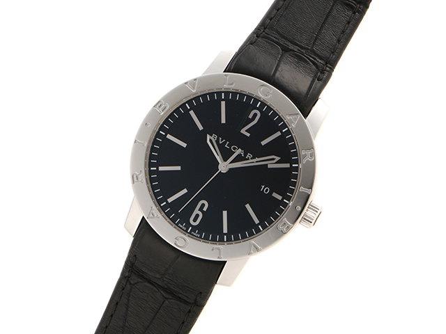 【ギャラ有】BVLGARI　ブルガリ　ブルガリ・ブルガリ　BB41S　103540　自動巻き　デイト　SS　ブラック　メンズ　腕時計松前R56店