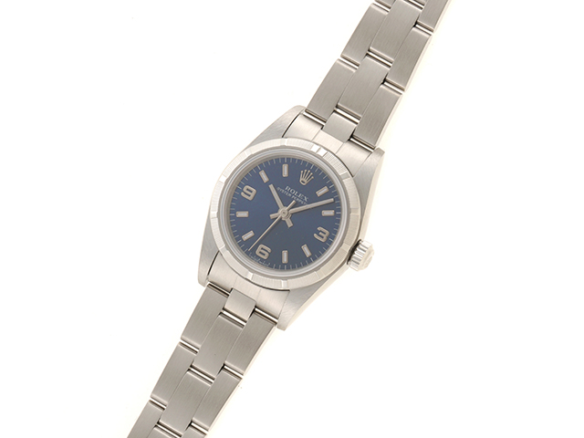 ROLEX　ロレックス　オイスターパーペチュアル　76030　レディース　自動巻き　ステンレス　ネイビー文字盤　A番【435】