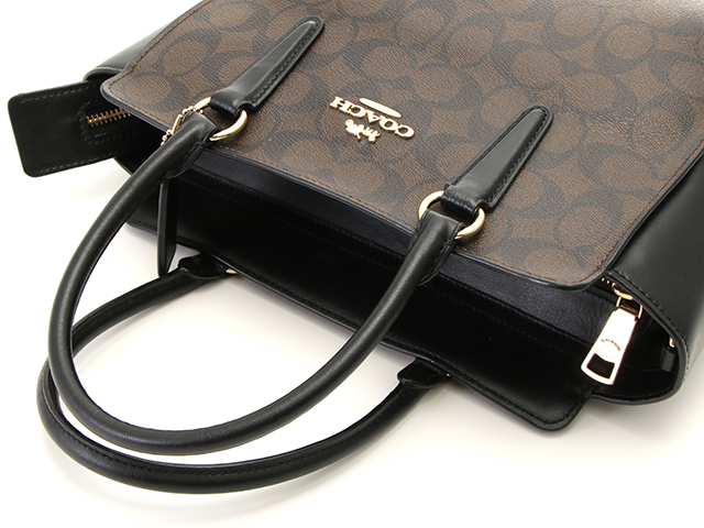 COACH コーチ シグネチャー 2WAYハンドバッグ F31957 PVC/レザー