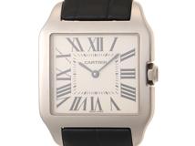 Cartier　カルティエ　サントスデュモンSM　W2009451　ホワイトゴールド/レザー　女性用　クオーツ時計【473】