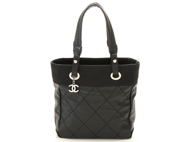 CHANEL シャネル パリビアリッツトートPM A34208 PVC レザー ブラック