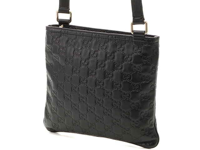 古代ガラス8個 GUCCI グッチ グッチシマ ショルダーバッグ 201538 ブラック