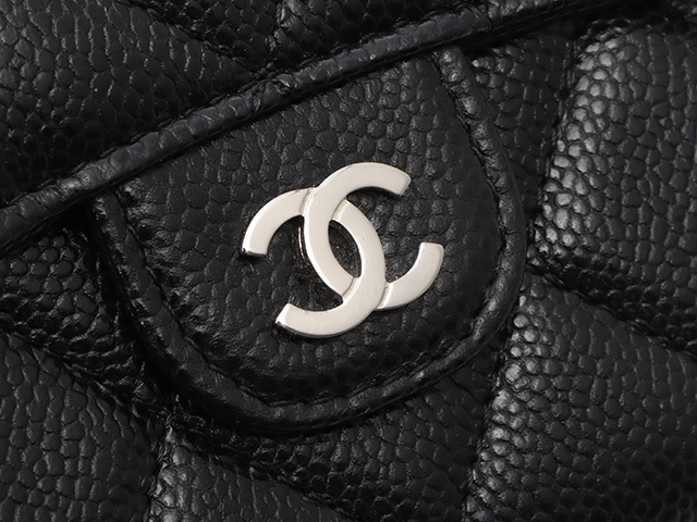 CHANEL シャネル マトラッセ ミニチェーンウォレット キャビアスキン