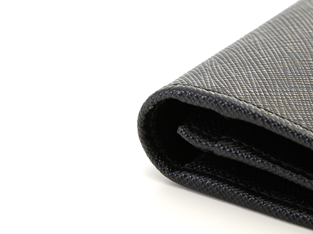 PRADA プラダ 二つ折ZIP長財布 2MV836 サフィアーノ ブラック/レッド  