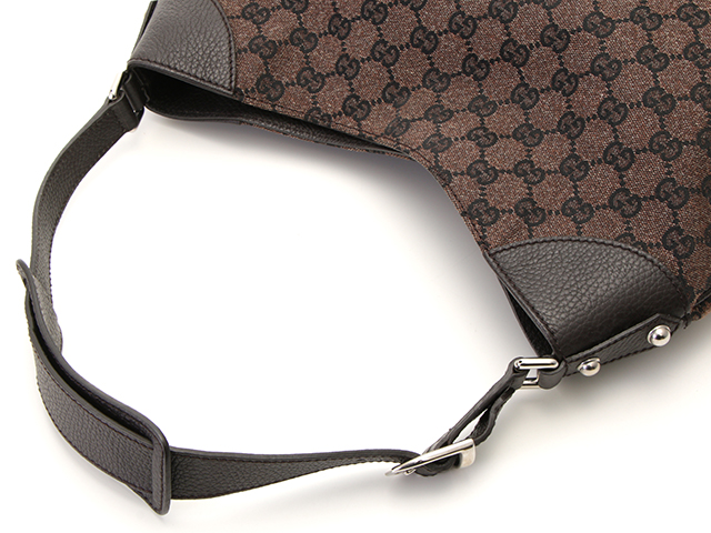 美品♡ グッチ　ワンショルダーバッグ　GG キャンバス　レザー　総柄　ブラウン グッチ GUCCI GG柄 ブラウン GGキャンバス×レザー ワン