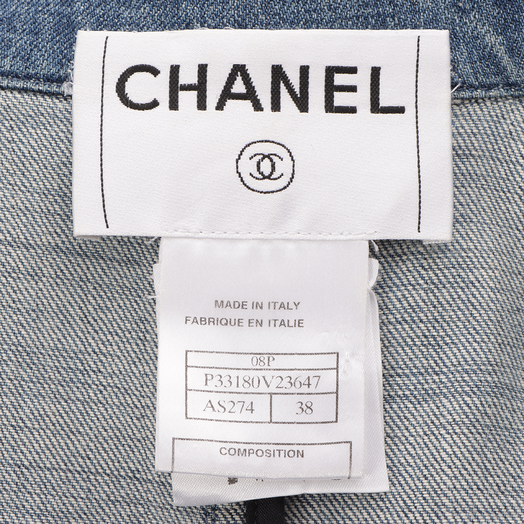 CHANEL シャネル デニム コート レディース 38 ブルー コットン 08P