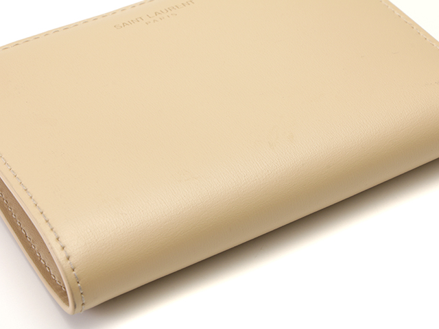 SAINT LAURENT サンローラン 二つ折り財布 580058 ベージュ 箱有り