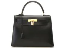 HERMES エルメス ケリー28 外縫い □B刻 ボックスカーフ ブラック ゴールド金具【430】2148103489174  の購入なら「質」の大黒屋（公式）