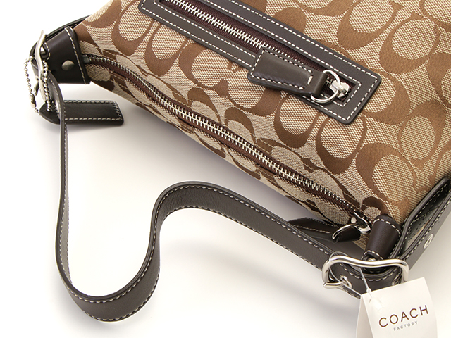 COACH コーチ ハンドバッグ シグネチャー ダークブラウン