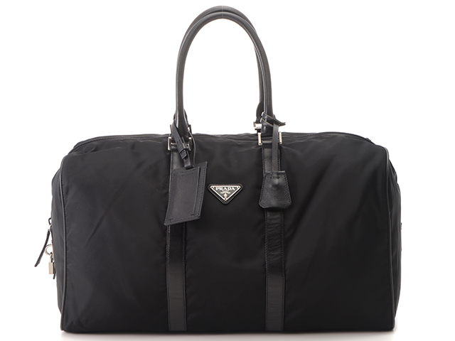 PRADA プラダ ボストンバッグ ブラック ナイロン レザー VA873A