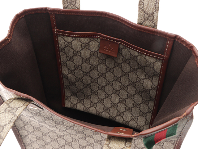 GUCCI グッチ GGスプリーム トートバッグ 211135 PVC/レザー