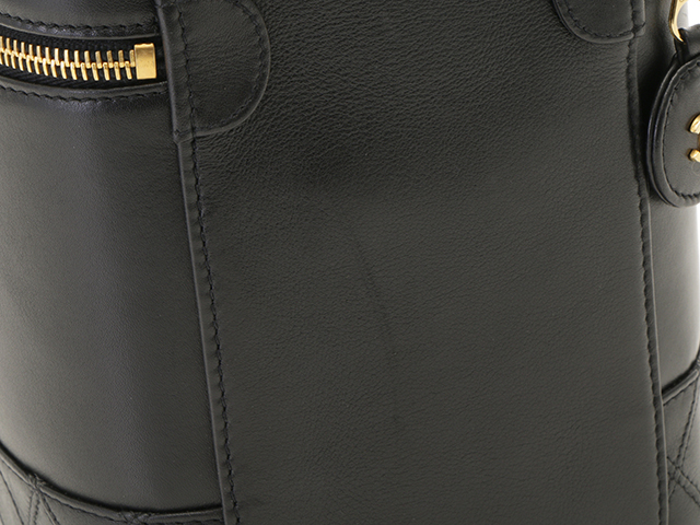 美品　シャネル　ビコローレ　ラムスキン　縦型　バニティバッグ　ブラック CHANEL シャネル ビコローレ縦型 バニティ バッグ ブラック