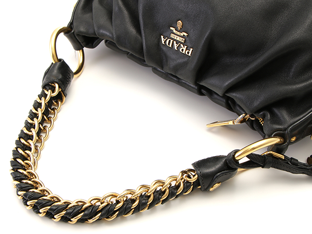 PRADA プラダ ワンショルダーバッグ レザー ブラック【460 PRADA プラダ ワンショルダーバッグ レザー ブラック【460