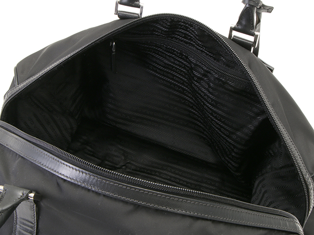 PRADA プラダ ボストンバッグ ブラック ナイロン レザー【473