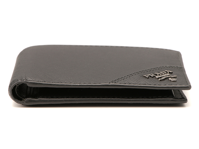 PRADA プラダ 二つ折り財布 ブラック サフィアーノ 2M0738 箱・ギャラ