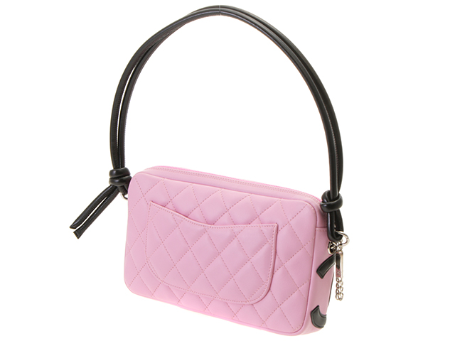 CHANEL シャネル ハンドバッグ カンボンライン ピンク×黒 SV