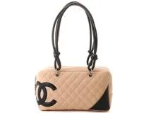 CHANEL シャネル カンボンラインボーリングバッグミディアム ベージュ ブラック【431】2148103497230  の購入なら「質」の大黒屋（公式）