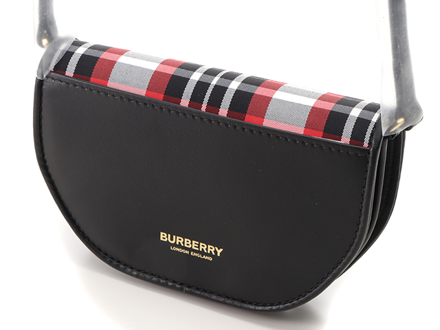 BURBERRY バーバリー チェック柄ショルダーポーチ ナイロン カーフ