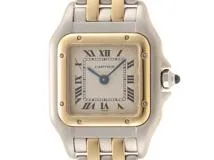 Cartier カルティエ　時計　パンテールSM 2ロウ　W25029B6　シルバーローマ文字盤　YG/SS　イエローゴールド/ステンレス　クオーツ　旧型　レディース （2148103505584）【200】T