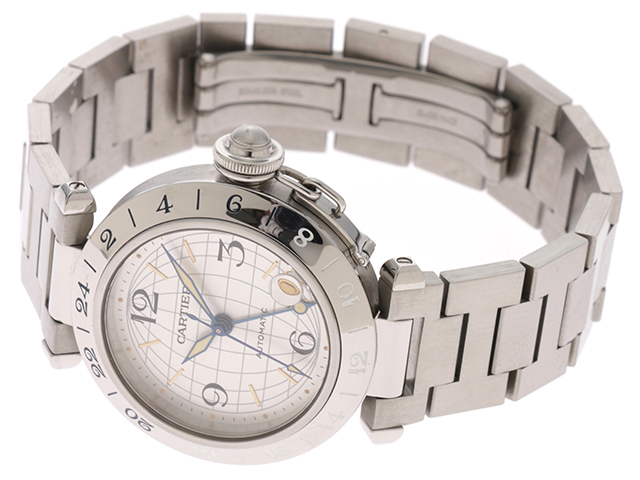 Cartier カルティエ　男女兼用 オートマチック　パシャC メリディアン W31029M7　シルバー文字盤 SS【472】HK